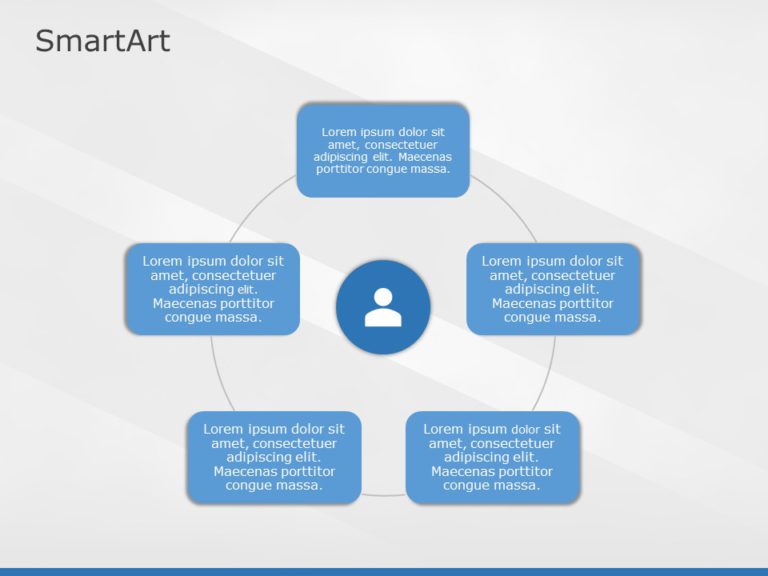 SmartArt Cycle Non Directional Cycle 5 Steps & Google Slides Theme