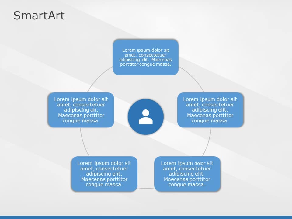 SmartArt Cycle Non Directional Cycle 5 Steps & Google Slides Theme