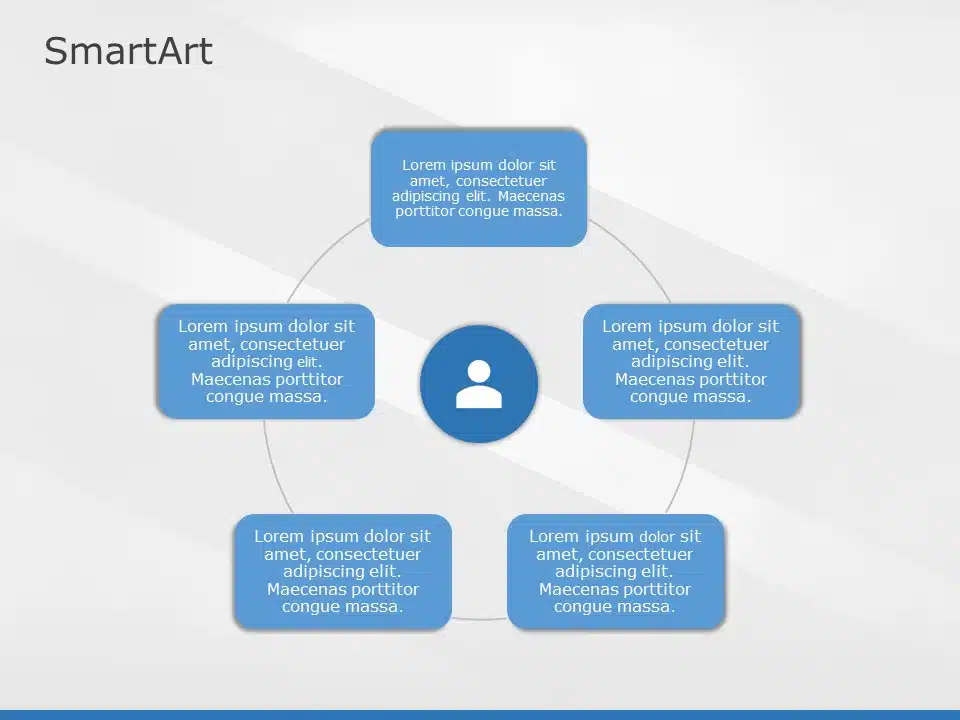 SmartArt Cycle Non Directional Cycle 5 Steps & Google Slides Theme