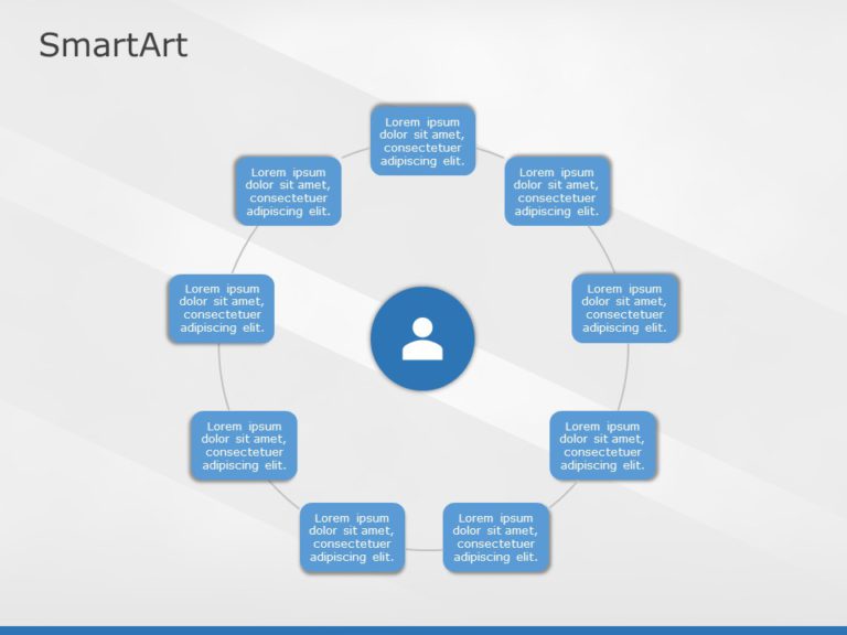 SmartArt Cycle Non Directional Cycle 9 Steps & Google Slides Theme