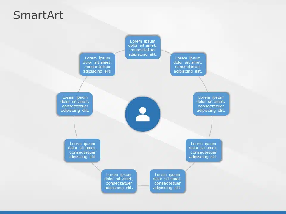 SmartArt Cycle Non Directional Cycle 9 Steps & Google Slides Theme