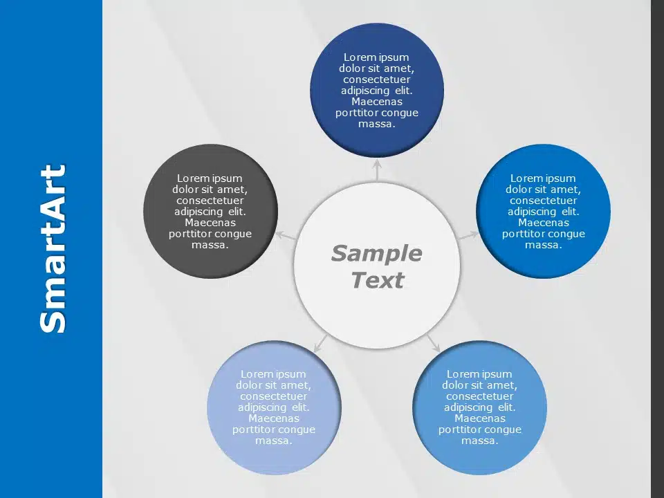 SmartArt Cycle Radial 5 Steps & Google Slides Theme