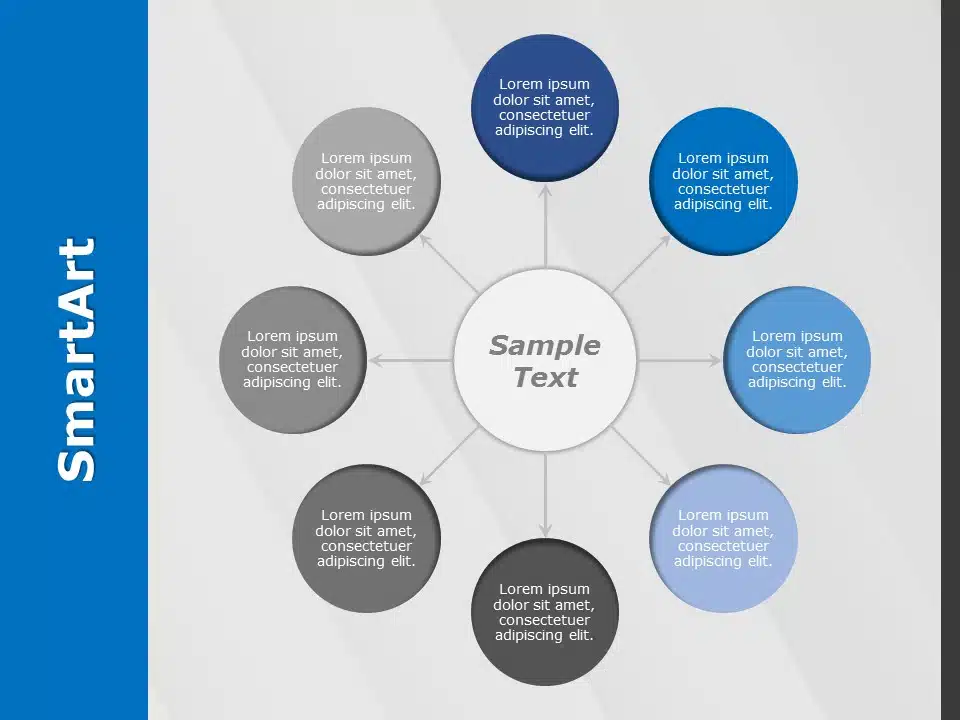 SmartArt Cycle Radial 8 Steps & Google Slides Theme