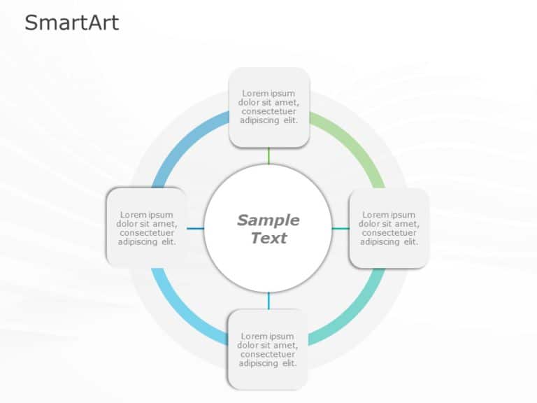 SmartArt Cycle Radial Cycle 4 Steps & Google Slides Theme