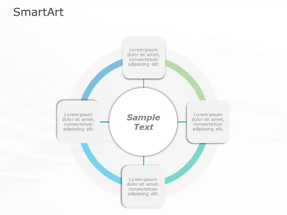 SmartArt Cycle Radial Cycle 4 Steps & Google Slides Theme