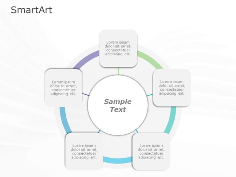 SmartArt Cycle Radial Cycle 5 Steps & Google Slides Theme