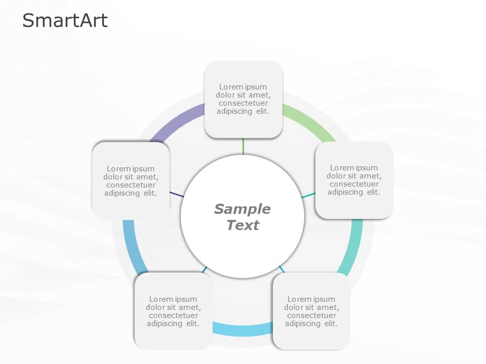 SmartArt Cycle Radial Cycle 5 Steps & Google Slides Theme