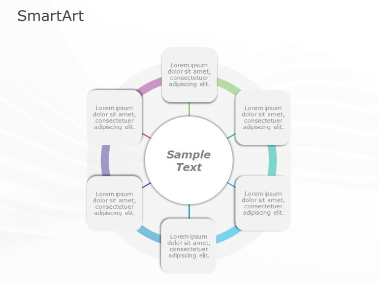 SmartArt Cycle Radial Cycle 6 Steps & Google Slides Theme