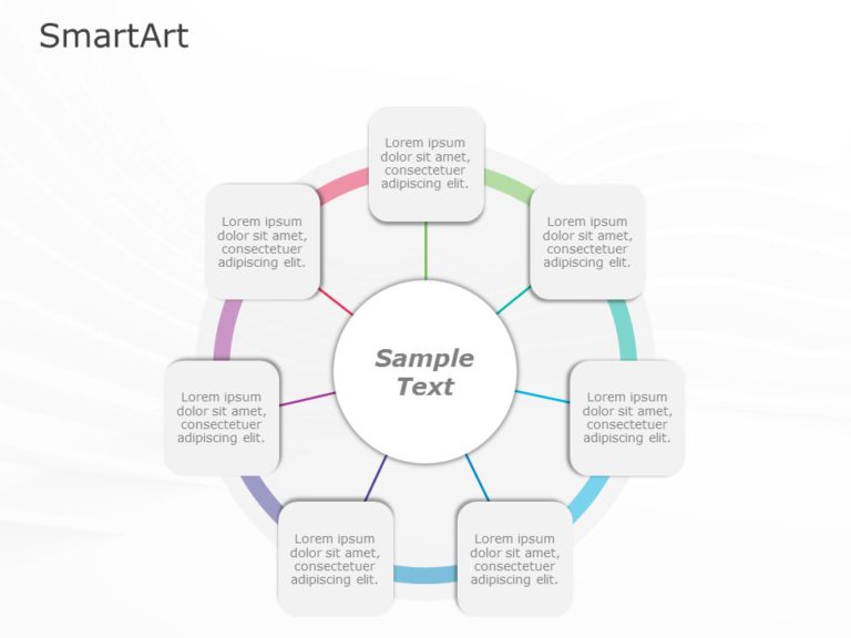 SmartArt Cycle Radial Cycle 7 Steps & Google Slides Theme