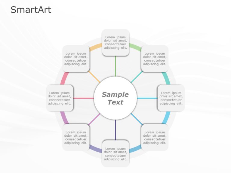 SmartArt Cycle Radial Cycle 8 Steps & Google Slides Theme