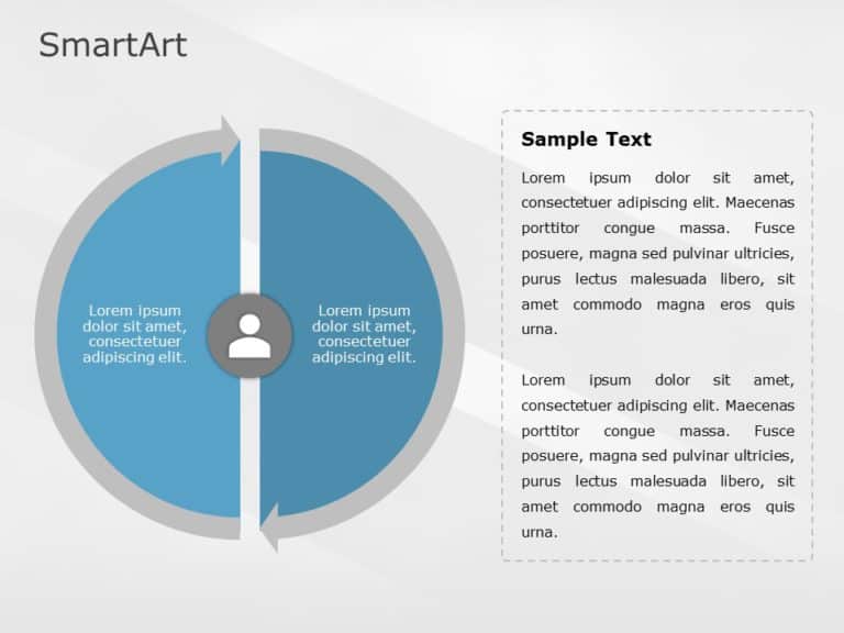 SmartArt Cycle Segmented Cycle 2 Steps & Google Slides Theme