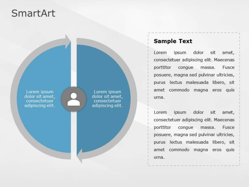 SmartArt Cycle Segmented Cycle 2 Steps