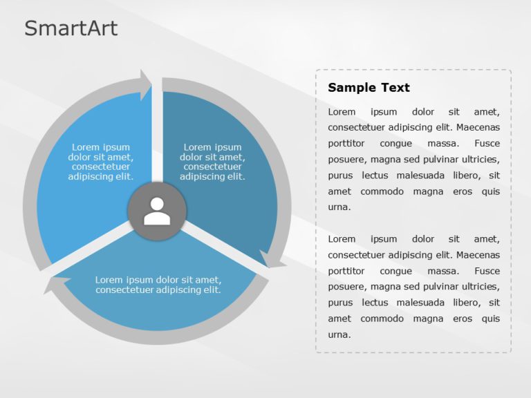 SmartArt Cycle Segmented Cycle 3 Steps & Google Slides Theme