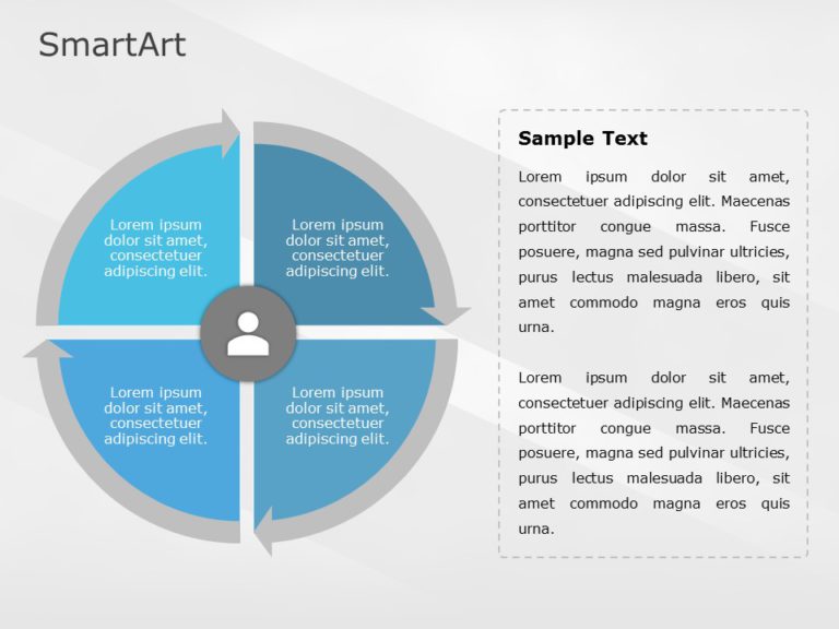 SmartArt Cycle Segmented Cycle 4 Steps & Google Slides Theme