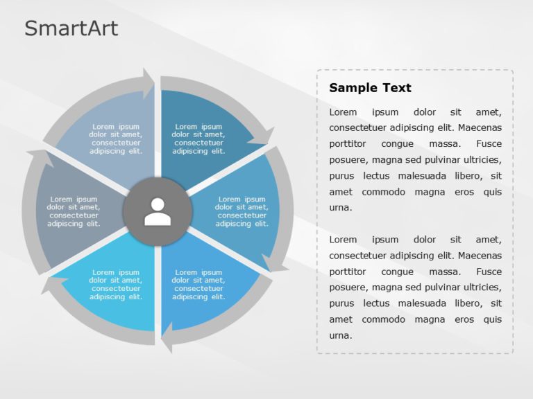 SmartArt Cycle Segmented Cycle 6 Steps & Google Slides Theme