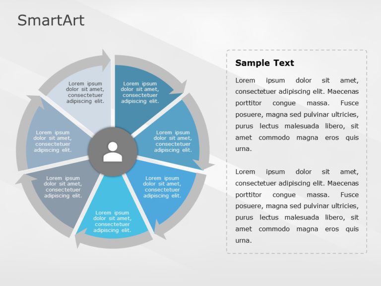 SmartArt Cycle Segmented Cycle 7 Steps & Google Slides Theme