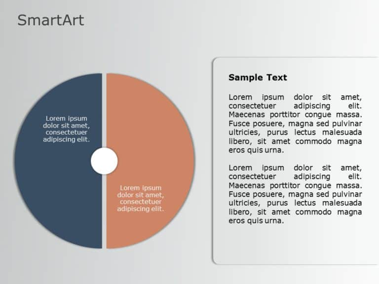 SmartArt Cycle Segmented Pie 2 Steps & Google Slides Theme