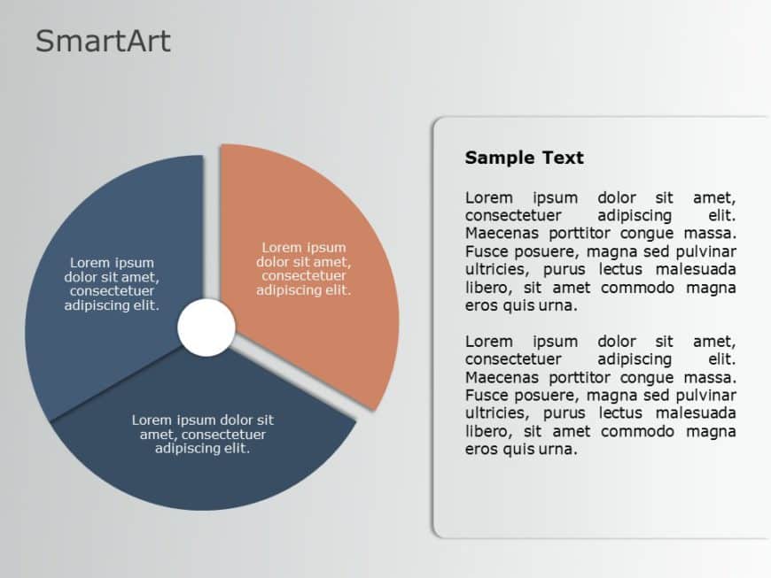 SmartArt Cycle Segmented Pie 3 Steps