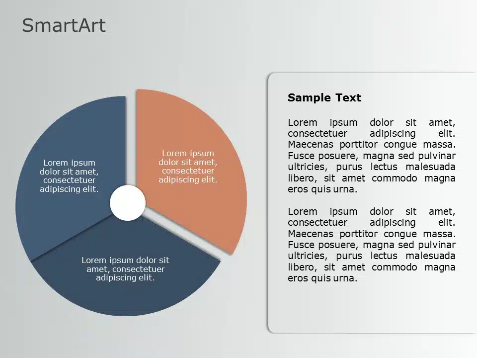 SmartArt Cycle Segmented Pie 3 Steps & Google Slides Theme