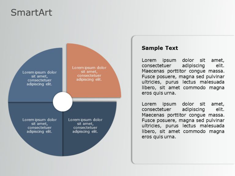 SmartArt Cycle Segmented Pie 4 Steps & Google Slides Theme