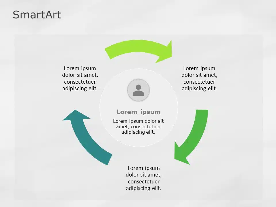 SmartArt Cycle Text Cycle 3 Steps & Google Slides Theme