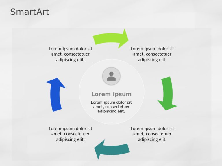 SmartArt Cycle Text Cycle 4 Steps & Google Slides Theme