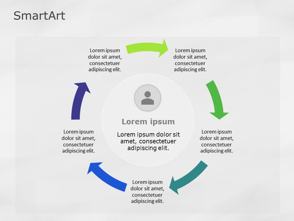 SmartArt Cycle Text Cycle 5 Steps & Google Slides Theme