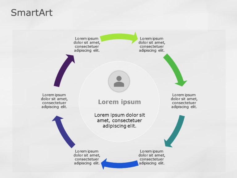 SmartArt Cycle Text Cycle 6 Steps & Google Slides Theme