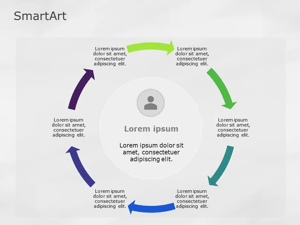 SmartArt Cycle Text Cycle 6 Steps & Google Slides Theme