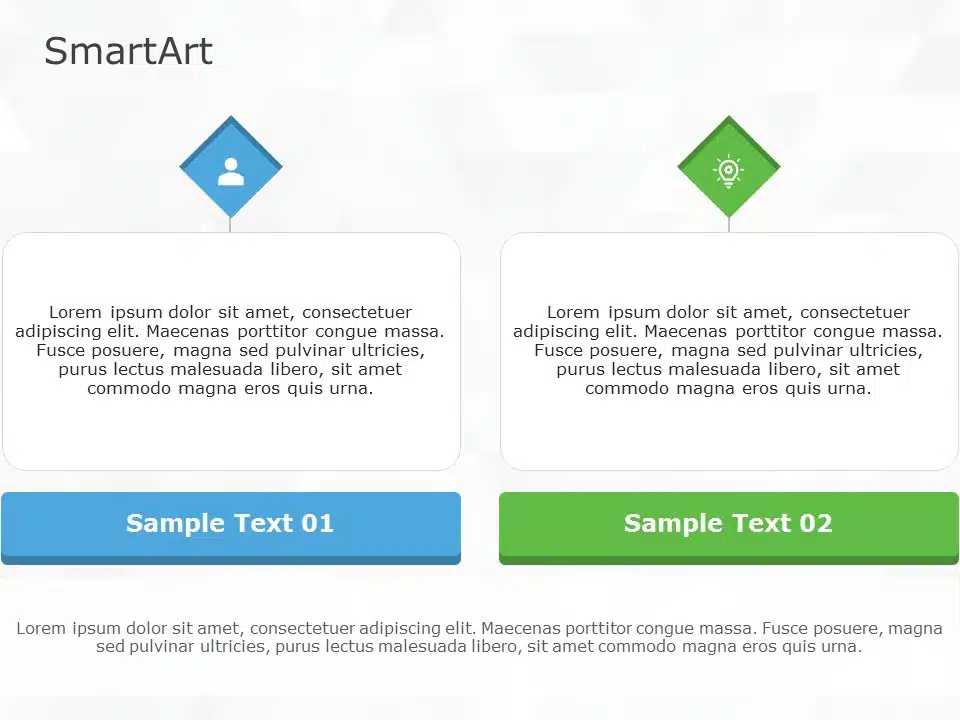 SmartArt List Architecture Layout 2 Steps & Google Slides Theme