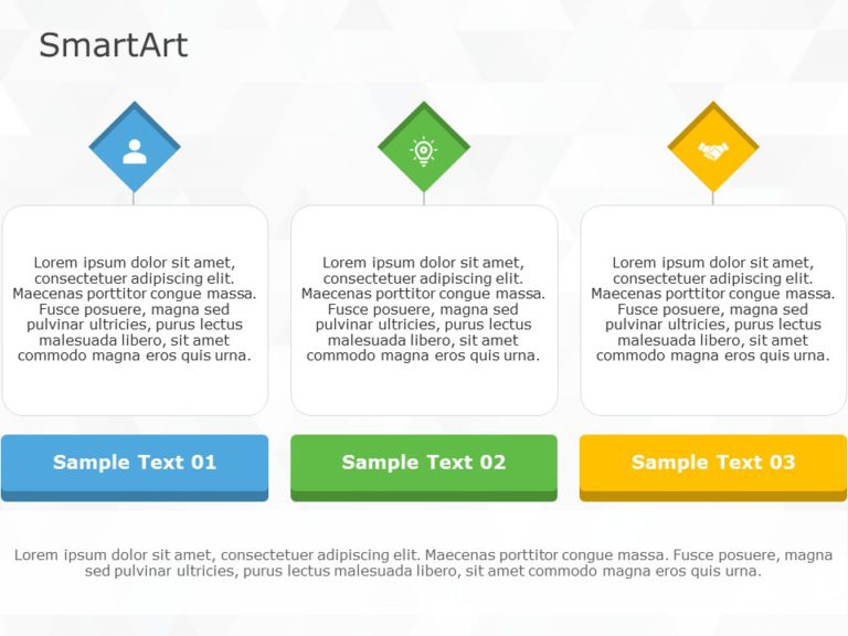 SmartArt List Architecture Layout 3 Steps & Google Slides Theme