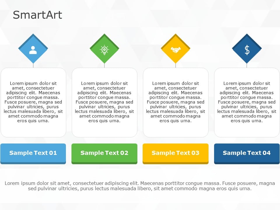 SmartArt List Architecture Layout 4 Steps & Google Slides Theme
