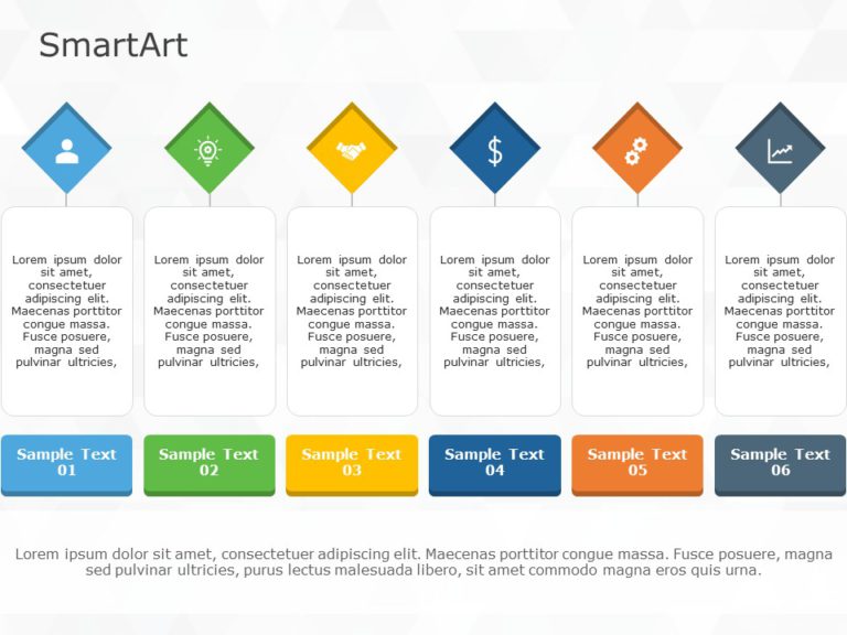 SmartArt List Architecture Layout 6 Steps & Google Slides Theme