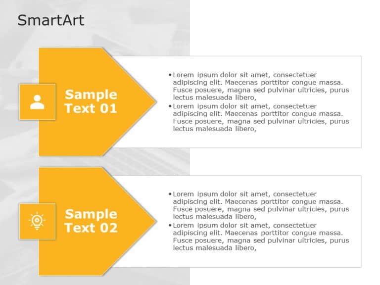 SmartArt List Arrows 2 Steps Template & Google Slides Theme