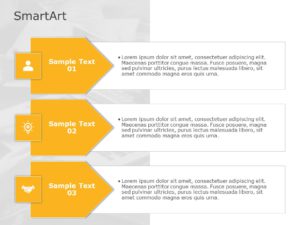 SmartArt List Arrows 3 Steps PowerPoint Template