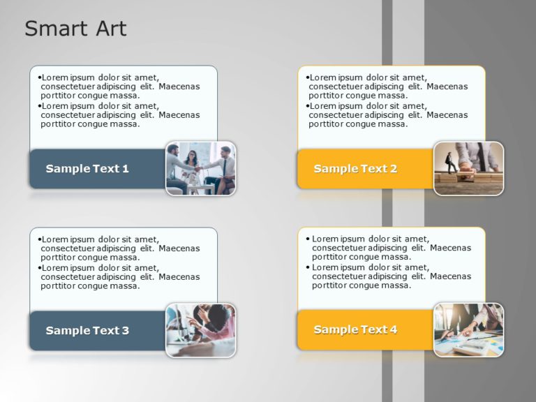 SmartArt List Bending Picture Accent 4 Steps PowerPoint Template
