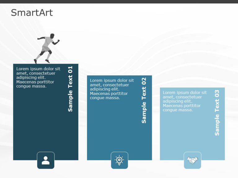SmartArt List Box 3 Steps & Google Slides Theme