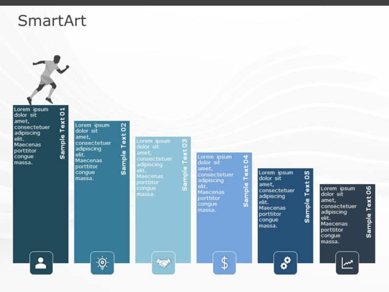 SmartArt List Box 6 Steps & Google Slides Theme