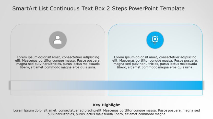 SmartArt List Continuous Text Box 2 Steps PowerPoint Template