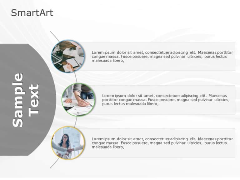 SmartArt List Curved 3 Steps & Google Slides Theme