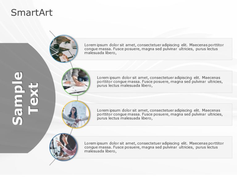 SmartArt List Curved 4 Steps & Google Slides Theme