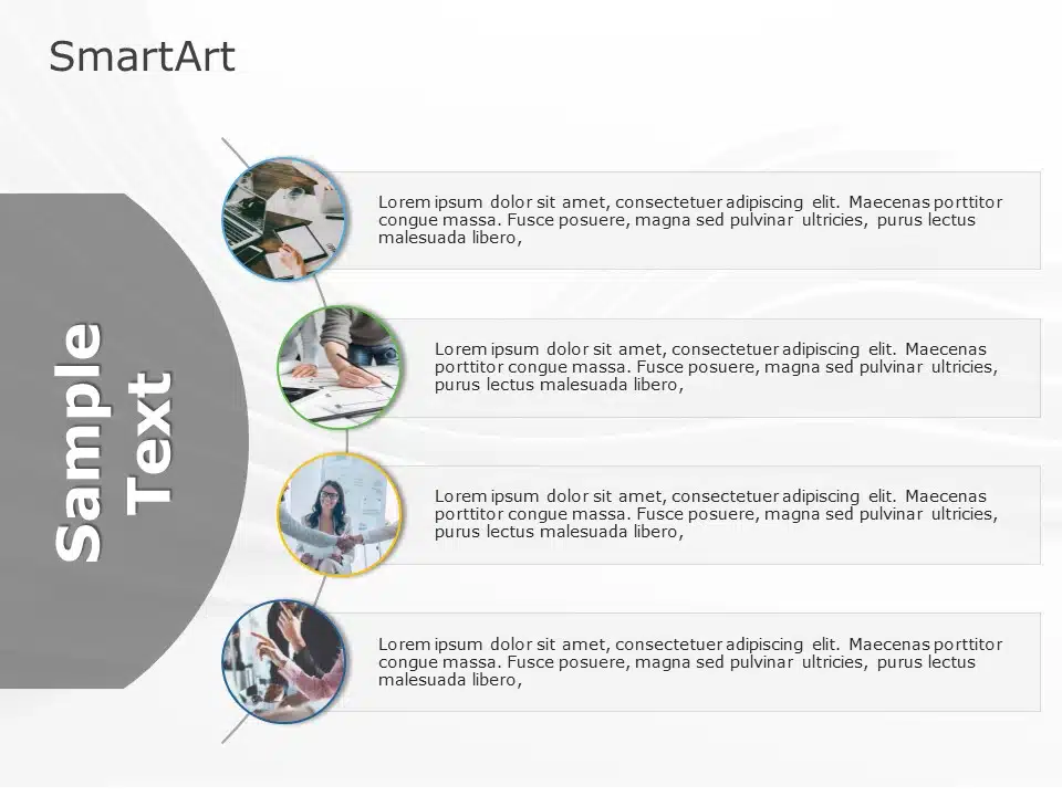 SmartArt List Curved 4 Steps & Google Slides Theme