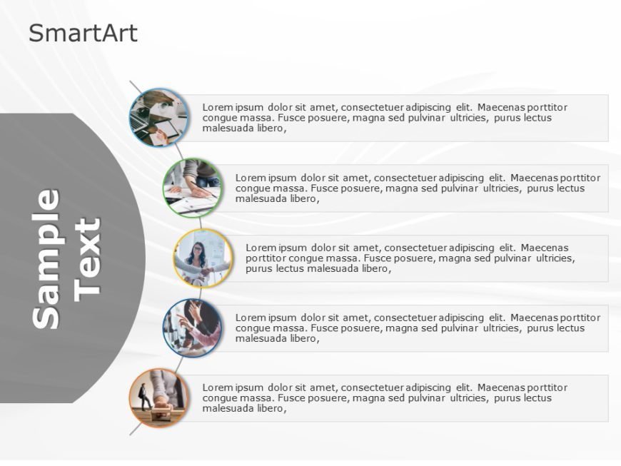 SmartArt List Curved 5 Steps