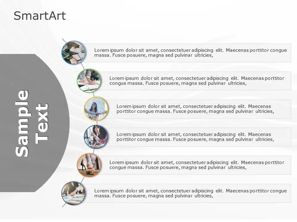 SmartArt List Curved 6 Steps & Google Slides Theme