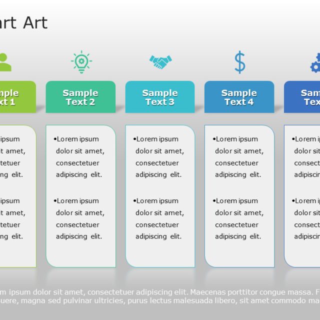 SmartArt List Horizontal Bullet List 2 Steps PowerPoint Template