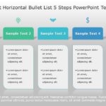 SmartArt List Horizontal Bullet List 5 Steps PowerPoint Template & Google Slides Theme