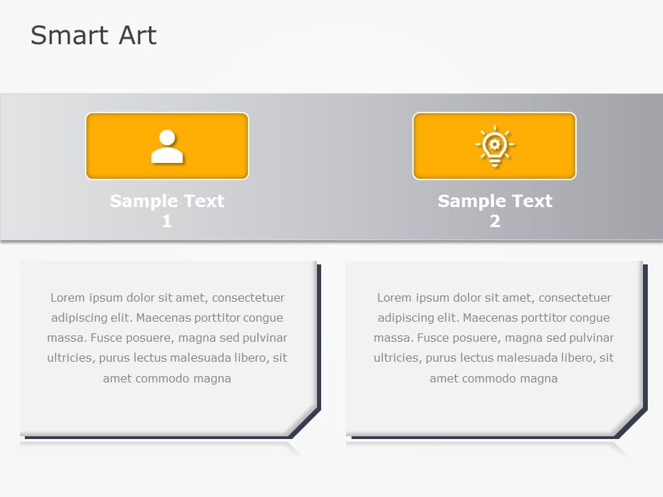 SmartArt List Horizontal Picture 2 Steps PowerPoint Template & Google Slides Theme