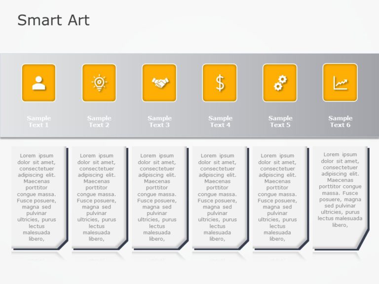 SmartArt List Horizontal Picture 6 Steps PowerPoint Template & Google Slides Theme
