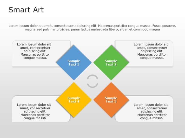 SmartArt List Matrix 4 Steps PowerPoint Template