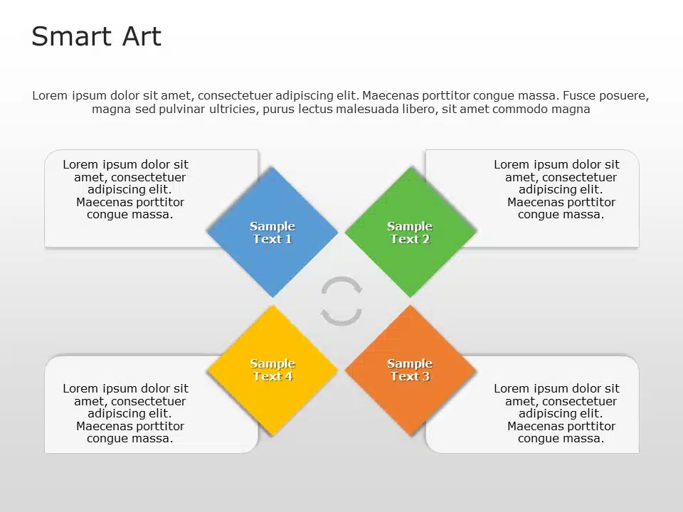 Smartart List Matrix 4 Steps Powerpoint Template 2957